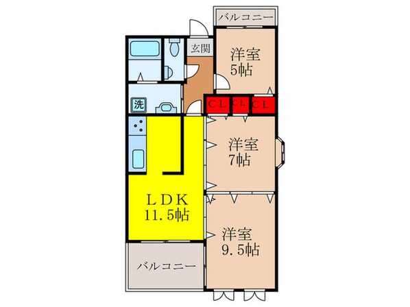 フロレアールくれはの物件間取画像